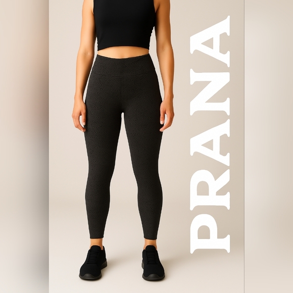 2/$30 PRANA Black and Gray Patterned Leggings (#507) - Picture 1 of 5